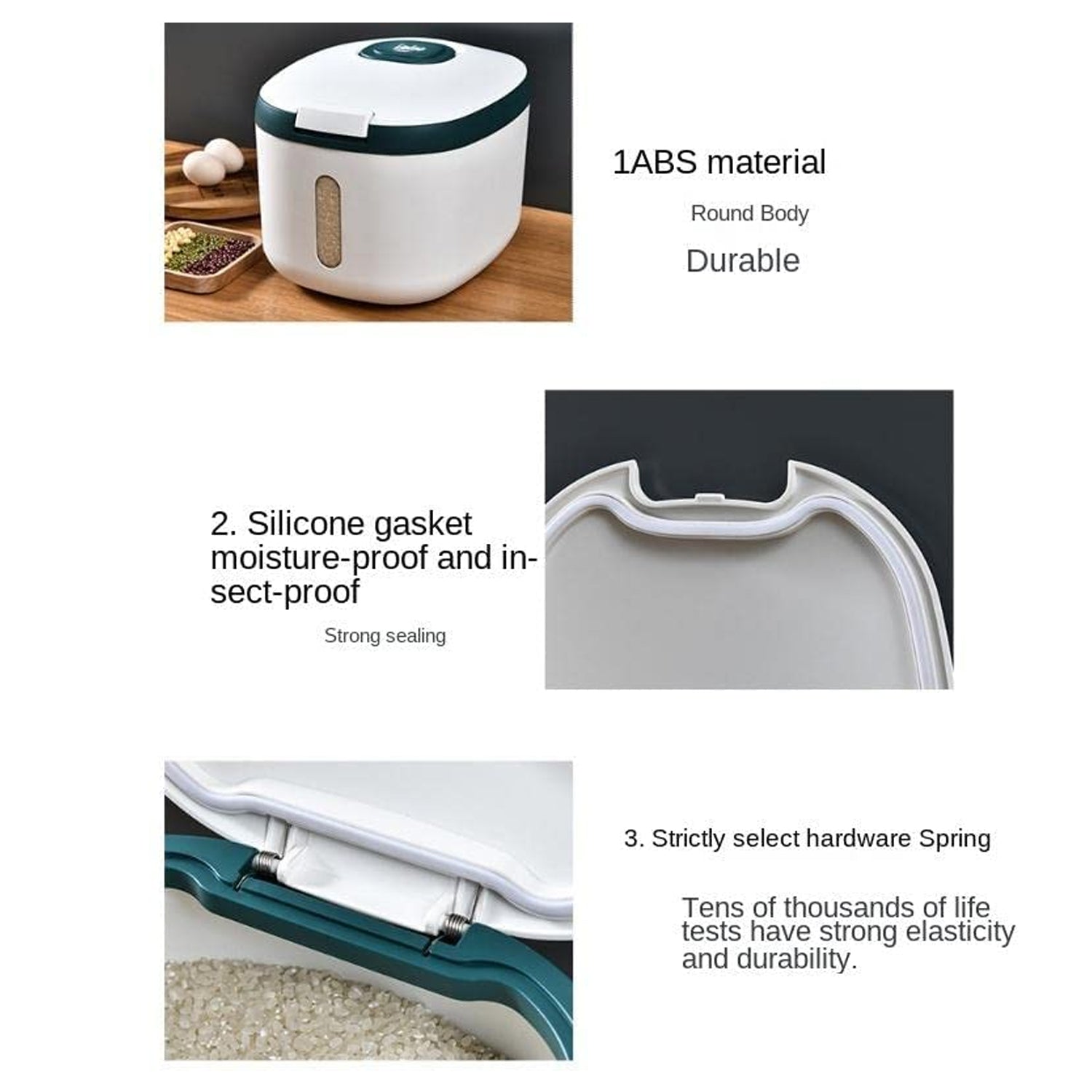 5285 Rice Storage Containers, Airtight Storage Box With Pouring Cups, Sealed Rice Bucket, Household Storage Box For home & Kitchen Use DeoDap 5285 Rice Storage Containers, Airtight Storage Box With Pouring Cups, Sealed Rice Bucket, Household Storage Box For home & Kitchen Use DeoDap